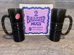 Tiara Indiana Glas 10036 Baluster Zombie Tassen 6 7/8 Pr.  SMOKE Tassen & Box schwarz - Bild 1 von 7