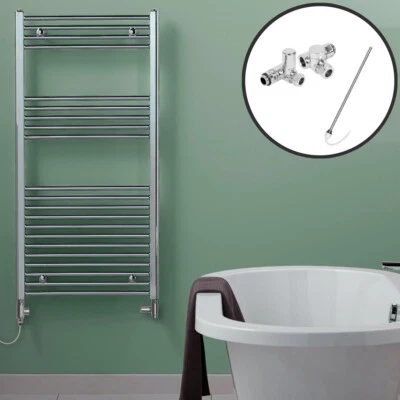 Bray Dual Fuel Electric Heated Towel Rail Warmer / Bathroom Radiator, Chrome