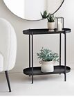  Oval 2 Tier Metal Top And Metal Frame Contemporary Side Table Coffee Table Unit