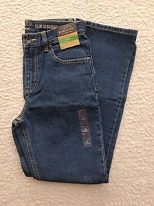 Roebuck & Co Jeans Boys Size 14 Slim Straight Adjustable Waist Sear NEW! - Picture 1 of 11