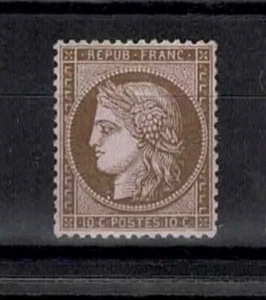 FRANCIA YVERT 58 SCOTT 55 " CERES 10c MARRÓN OSCURO SOBRE ROSA 1873" MNH VF J315 - Imagen 1 de 2