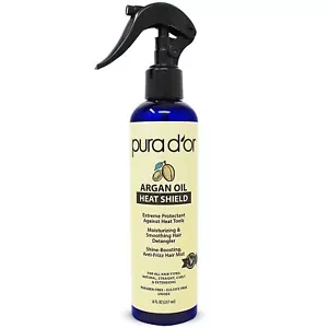 PURA D'OR Heat Shield Spray Protect up to 450º F Flat Iron & Hot Blow Dry, 8oz - Picture 1 of 5