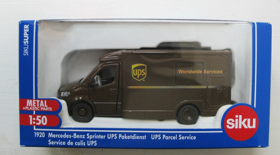 SIKU SUPER  1:50 DIE CAST FURGONE MERCEDES  BENZ SPRINTER UPS  SERVICE ART  1920 - Immagine 1 di 3