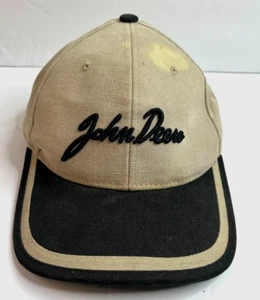 Well Worn JOHN DEERE Ball Cap, Trucker Hat, Beige, Louisville Promotions Trash - Picture 1 of 6