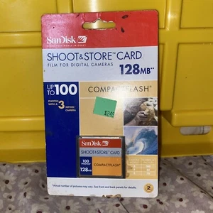 NEW Sandisk 128MB Compact Flash Shoot and Store CF Card (SDCFS-128-A99) SEALED - Picture 1 of 2
