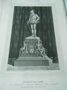 Gravure 1874 - Louis XIII de la famille de Luynes Statue - Imagen 1 de 1
