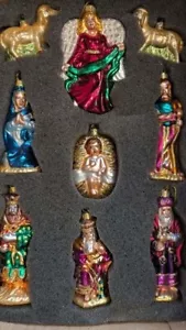 Kurt Adler Polonaise Collection Nativity Set Of 9 Blown Glass Ornaments RARE - Picture 1 of 20