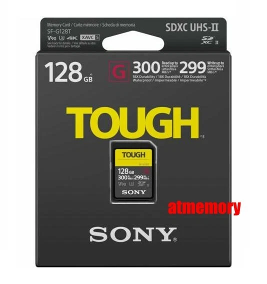 Sony 128GB SDXC Card TOUGH SF-G128T UHS-II 4K V90 300MB/s Read 299MB/s Write SD - Image 1 of 1