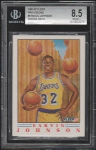 WRONG BACK BGS MAGIC JOHNSON 1991 FLEER PRO VISIONS CARD #6 LAKERS BECKETT  - Picture 1 of 2