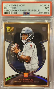 CJ STROUD RC GOLD FRAME! 49/49 OFFICIAL TOPPS NFL! PSA 7. POP 1. - Picture 1 of 6