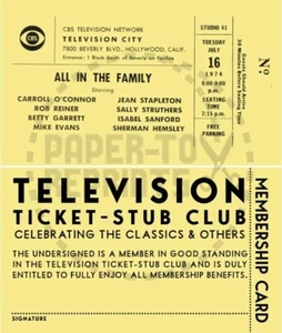 TODO EN LA FAMILIA - BOLETO DE TELEVISIÓN - TALÓN CLUB - REIMPRESIÓN DE BOLETOS - TARJETA DE FANTASÍA - Imagen 1 de 1