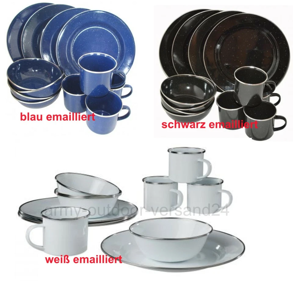 Email Campingeschirr Essgeschirr WESTERN GESCHIRR Emaille Teller Tasse Schüssel - Bild 1 von 1