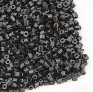 Vintage Czech Seed Beads 2 Cut 9/0 Opaque Black 20g 10632001 - Picture 1 of 1