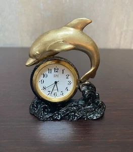 Small Desk Dolphin Decorative Clock Quarts - Picture 1 of 4