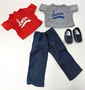 Muñeca de 18" Dream in Jeans Conjunto con 2 camisas y zapatos de ensueño ¡Se adapta a American Girl! - Imagen 1 de 4