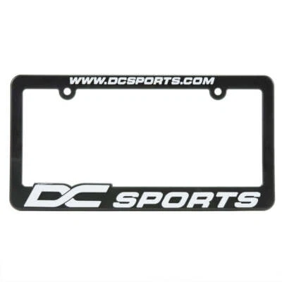 DC Sports License Plate Frame Holder Black with White Logo Universal DC-LPFRAME - Image 1 of 3