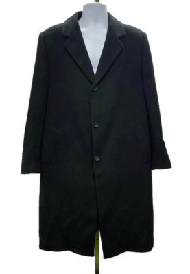 Abrigo Abrigo John W Nordstrom Chaquetón Lana Botón Frontal Cachemira Talla 40R Negro Foto 1 de 4