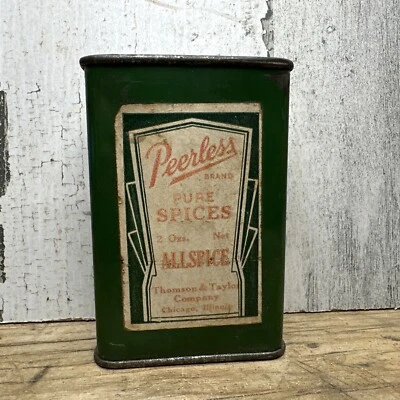 Vintage Peerless Spice Tin - Allspice - Thomson & Taylor Chicago Advertising - Image 1 of 4