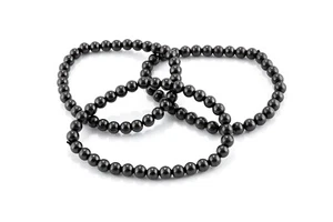 Set 3 pcs Shungite bracelet Dewdrops, beads 6mm EMF protection Russia - Picture 1 of 4