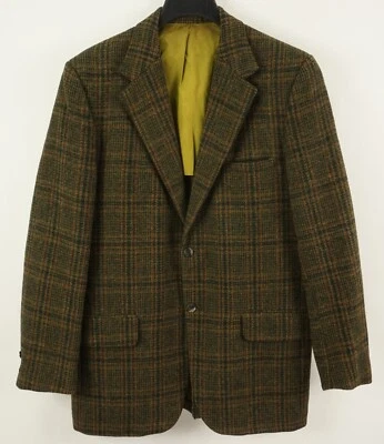 Abrigo deportivo vintage de los años 50 Penneys x Harris Tweed 42R verde naranja sombra a cuadros Foto 1 de 4