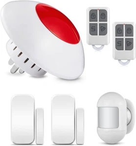 Wireless Alarm System 6 Piece Kit with Remote Control, House Alarms Security Sy - Picture 1 of 7