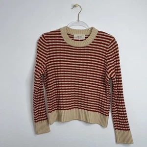 Der tolle Baumwoll Streifen Pullover Gr. 2 Medium Preppy Designer Academia - Bild 1 von 10