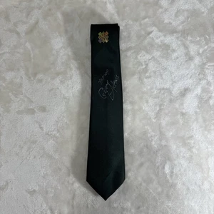 Karbo Polyester Mens Necktie Britain Dark Green Solid - Signed by Gerry Adams*** - Picture 1 of 4