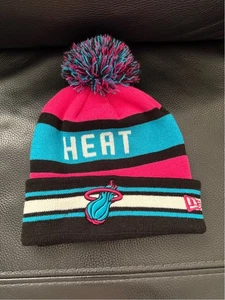 NBA Miami Heat Beanie Hat Pom Pom Pink Winter Ski Cap - Picture 1 of 7