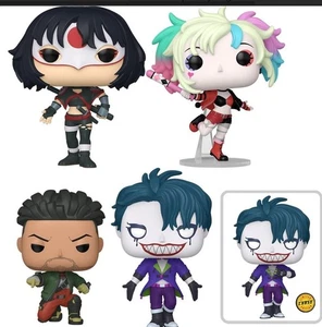 Funko Pop Suicide Squad Complete Set Of 4 NO CHASE Joker Harley Quinn - Picture 1 of 6