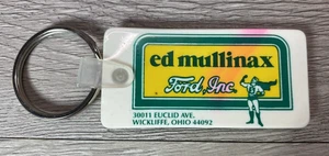Vintage 1980s Mullinax Ford Key Ring Fob Dealership Rubber Cleveland Ohio - Picture 1 of 4