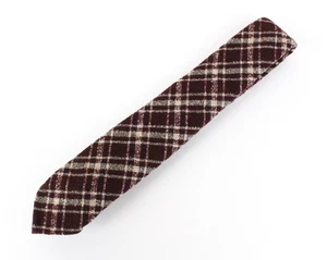 SUITSUPPLY Men`S Dark Red Tie ~150x8cm Wool Checked Style Pointed-End - Picture 1 of 7