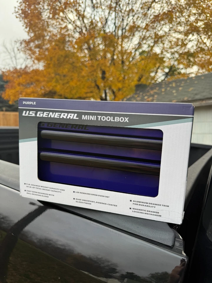 U.S. General Purple Mini Toolbox 2 Drawers Office Home Work NEW Harbor Freight - Image 1 of 1