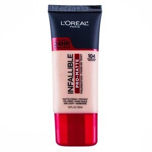 6 Pack L'Oreal Paris Infallible ProMatte Foundation, Golden Beige 104, 1 fl oz - Picture 1 of 4