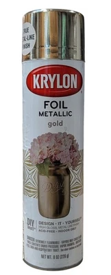 Krylon Foil Metallic Gold - True Metal Like Finish - 8 Oz. - Broken Lid - Image 1 of 2