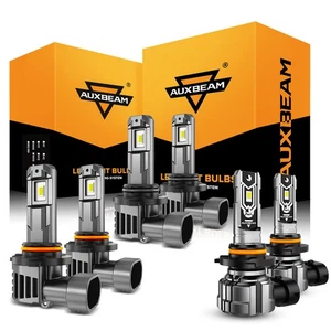 For Jeep Grand Cherokee 1999-2010 AUXBEAM Fanless LED Headlight+Fog Light 6500K - Picture 1 of 12