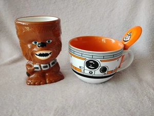 Star Wars Chewbacca Mug &  The Force Awakens BB-8 Ramen Soup Bowl With Spoon Cup - Picture 1 of 17