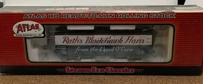 Atlas #6126-2 Wood Reefer Car Rath's (Black Hawk Ham) #210 RTR HO 1/87 - Image 1 of 3