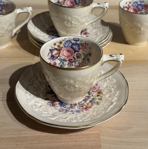 Crown Ducal Gainsborough England Floral Demitasse Cup & Saucer(s) 749657 EUC - Picture 1 of 8