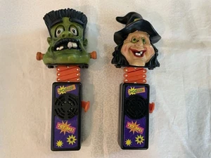 Vintage Dan Dee Frankenstein And Witch Pop Up Push Toys Works Halloween - Picture 1 of 12