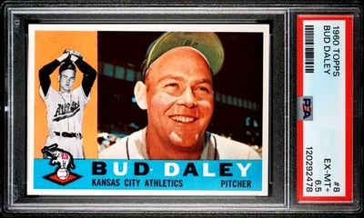 1960 Topps baseball card #8 Bud Dailey of Kansas City Athletics EX-MT+ PSA 6.5 - Image 1 of 2