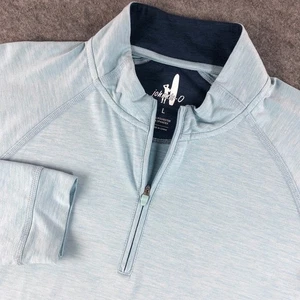 Johnnie-O Men's L Blue Quarter Zip Pullover Performance Shirt Polyester Spandex - Picture 1 of 13