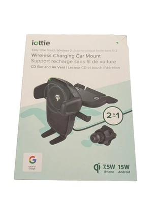 R7O iOttie HLCRIO143 Fast Wireless Charging Car Mount CD And Vent Mount- Black - Image 1 of 3