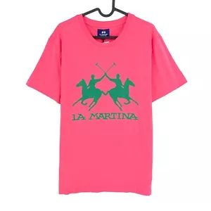 LA MARTINA Pink Jersey Cotton Crew Neck T Shirt Size L - Picture 1 of 12