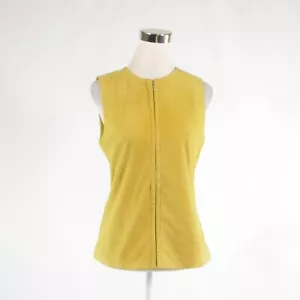 Mustard yellow suede TANNER Doncaster sleeveless vest 2 NWT $650.00 - Picture 1 of 8
