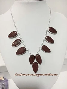Mahogany Obsidian & Silver Plated CLUSTER Necklace 45.7cm Gemstone Jewellery - Picture 1 of 3