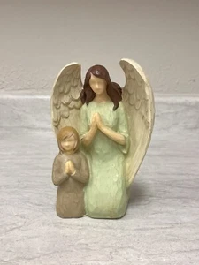 Praying Guardian Angel & Girl Figurine 7” Faith Spiritual Memorial Willow Tree? - Picture 1 of 3