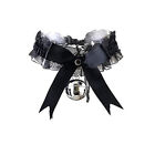 Gothic Women's Sexy Necklace Bow Knot Lace Necklace Pendant Small Bell ChokerOR F3