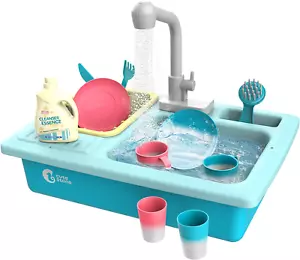 Color Changing Kitchen Sink Toy,Children Electric Dishwasher Playing Toy Running - Picture 1 of 12