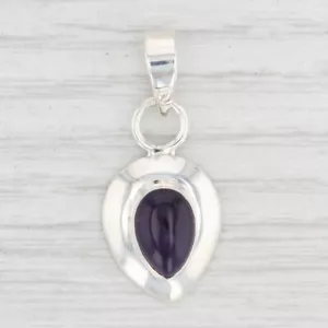 Nuevo Colgante De Gota De Amatista En Plata De Ley 925 Con Solitario De Pera - Imagen 1 de 3