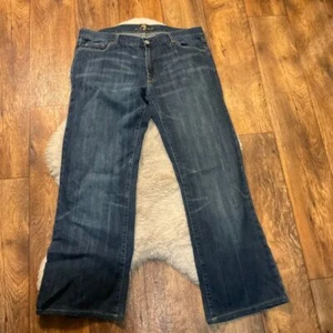 7 For All Mankind Herren Denim Jeans Größe 38 dunkle Waschung 30" Schrittlänge Bootcut T520061 - Bild 1 von 10